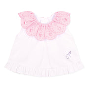LITTLE A - Perfectly Pink Orla Jam Pant Set - White