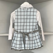 Daga - Exclusive  Check Pinafore Dress & Blouse - Blue