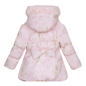 A DEE - Abstract Teddy Stella Faux Fur Hooded Teddy Print Jacket - Baby Pink