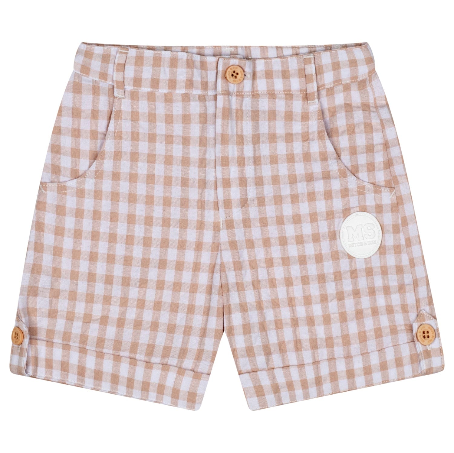 MITCH & SON - Tate Sandy Shores Gingham Polo Set - Sand