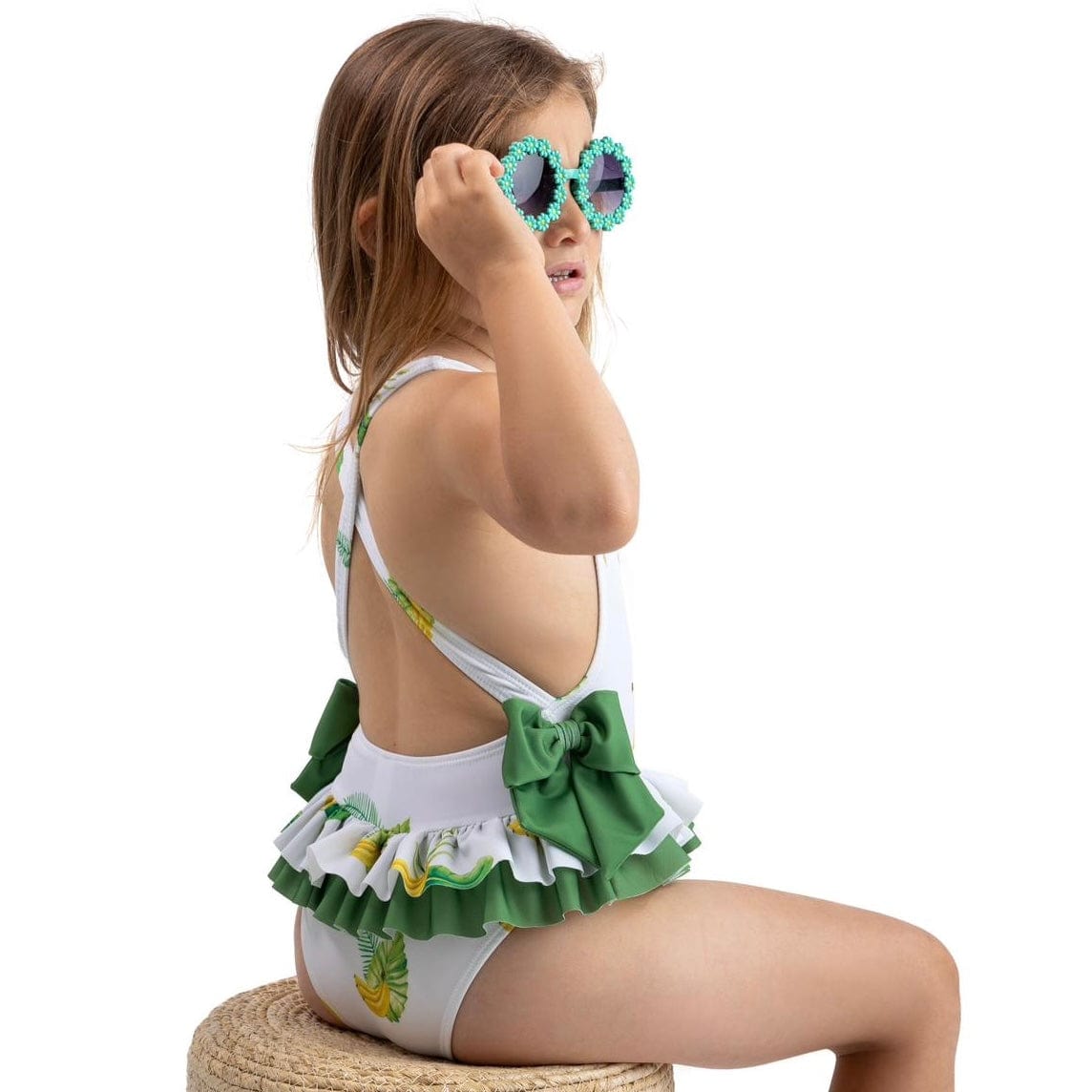 MEIA PATA - Tropical Print Acapulco Swimsuit - Green