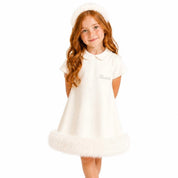 Bimbalo - Fur Peter Pan Collar Dress - Cream