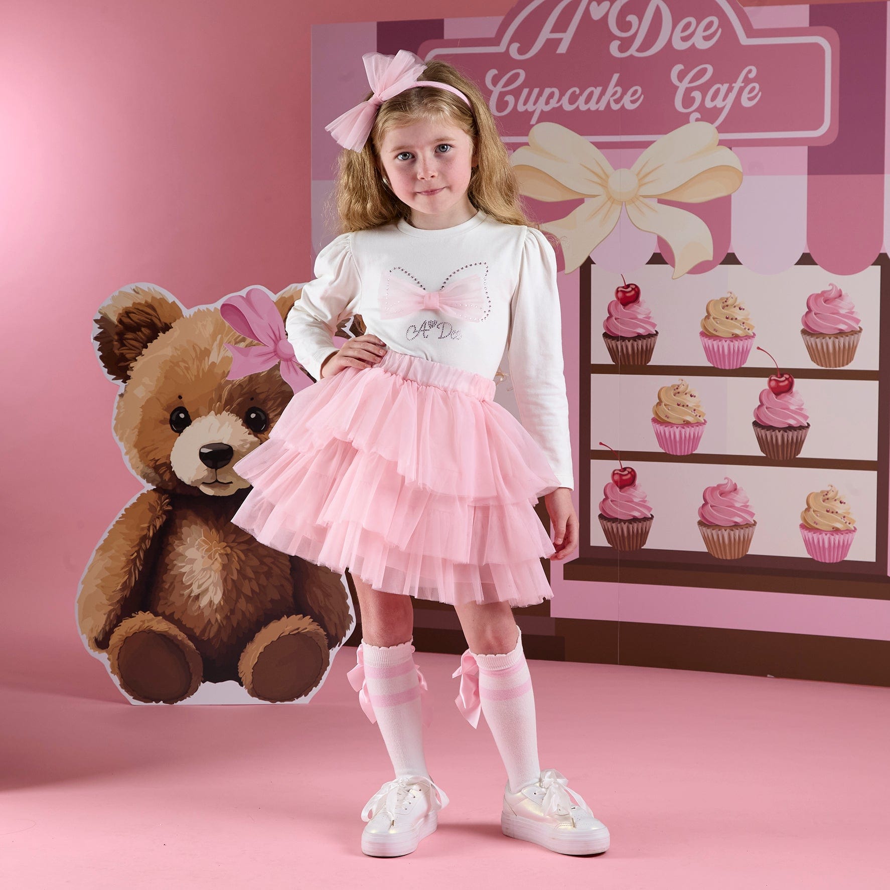 A DEE - Teddy Bear Bakery Mackenzie Tulle Skirt Set - Snow White