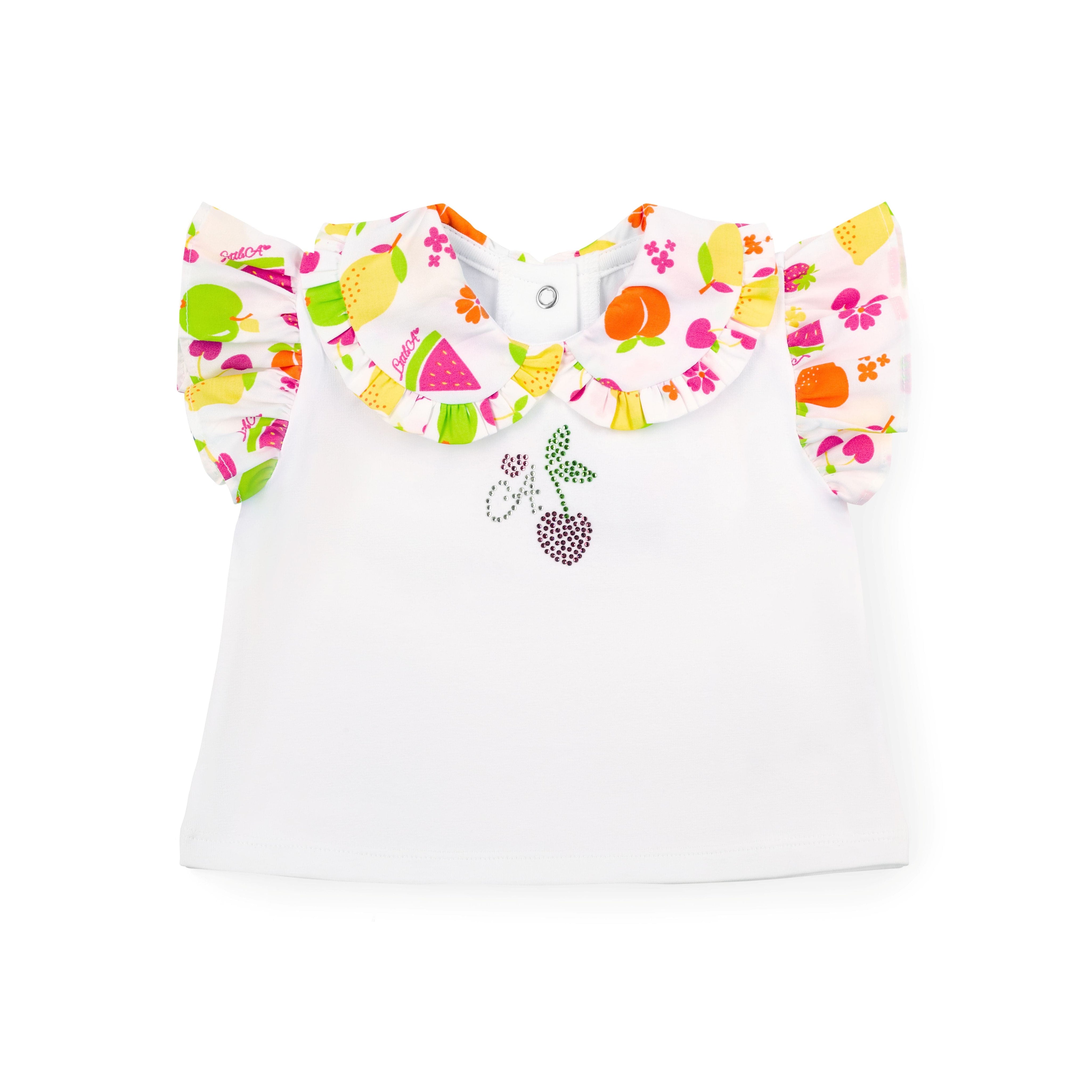 LITTLE A - Cutie Frutti Pippa Jam Pant Set - White