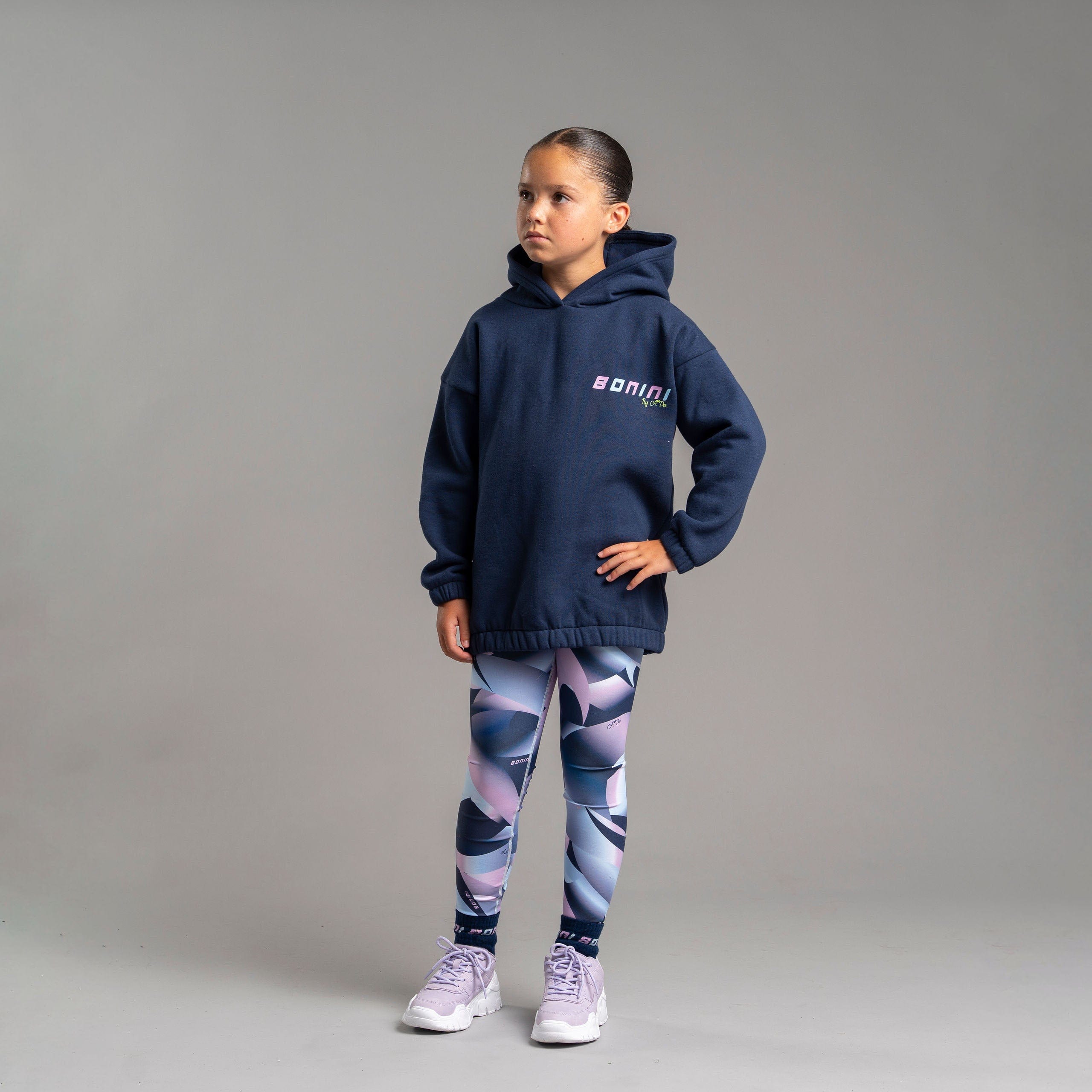 BONINI BY A DEE - Oversized Hoodie Sparkle - Blue Navy