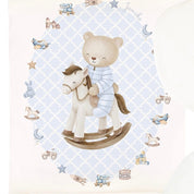 JAMIKS - Velour Andretti Bear Blanket- Blue