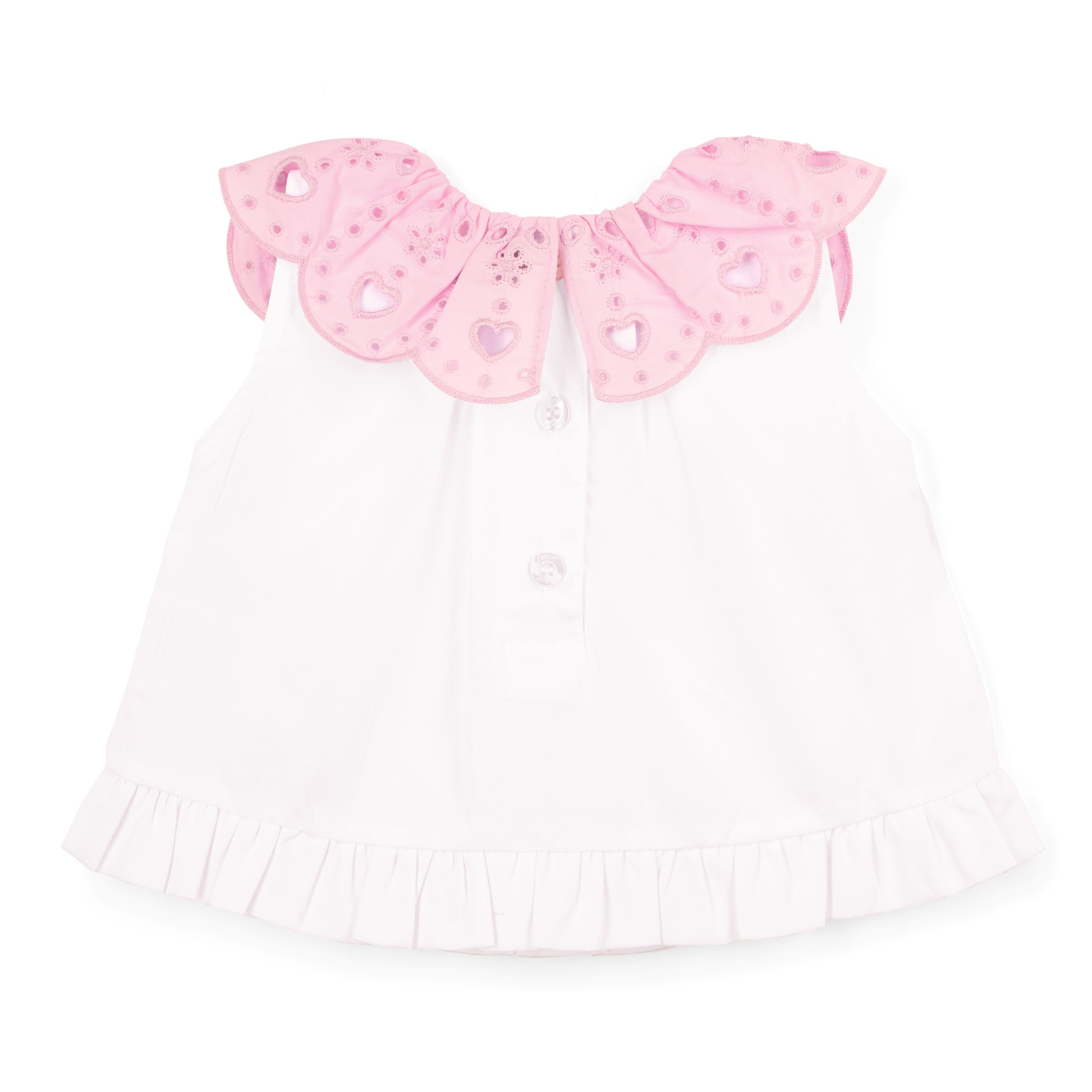 LITTLE A - Perfectly Pink Orla Jam Pant Set - White
