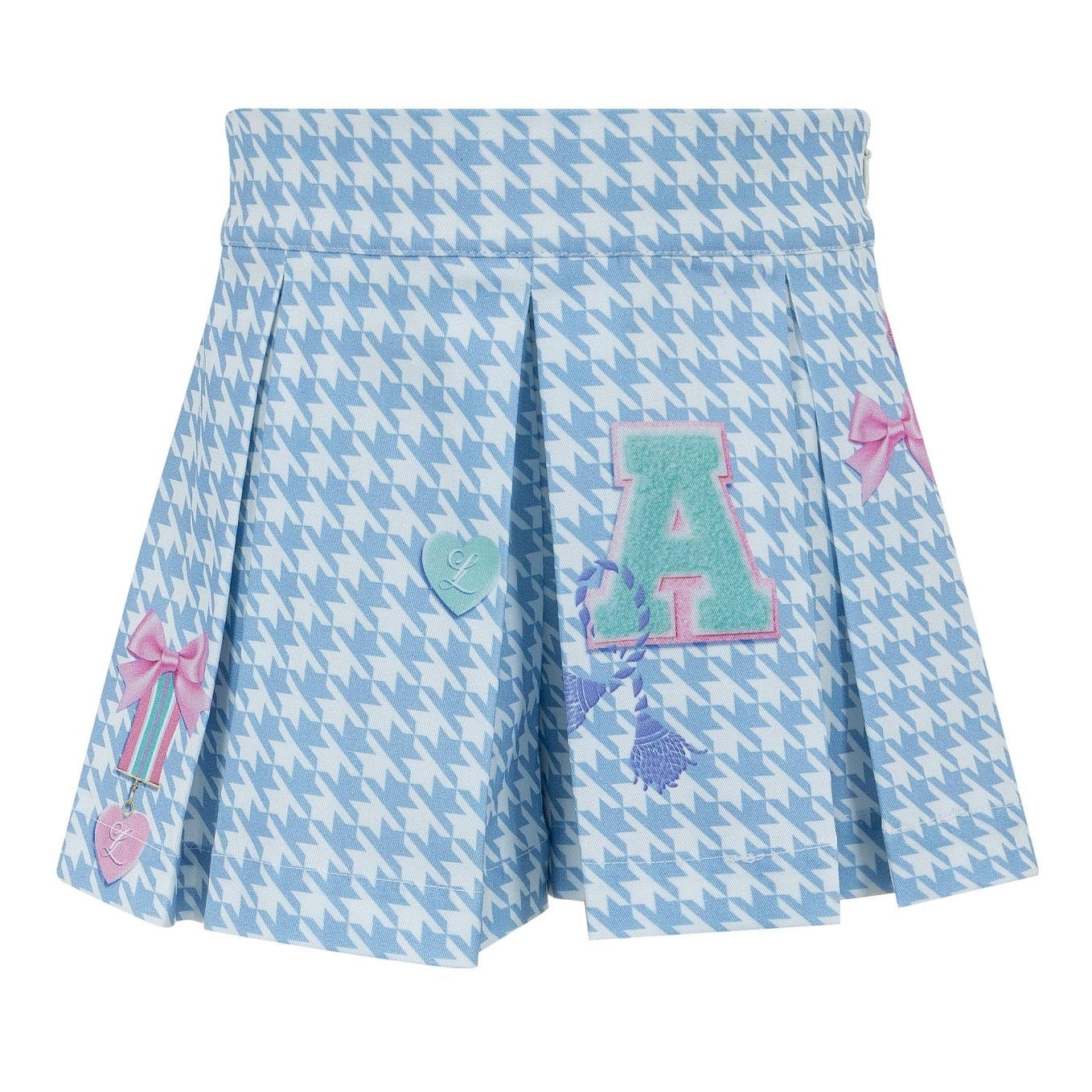 LAPIN HOUSE - Dog Tooth Bow Skort Set - Blue