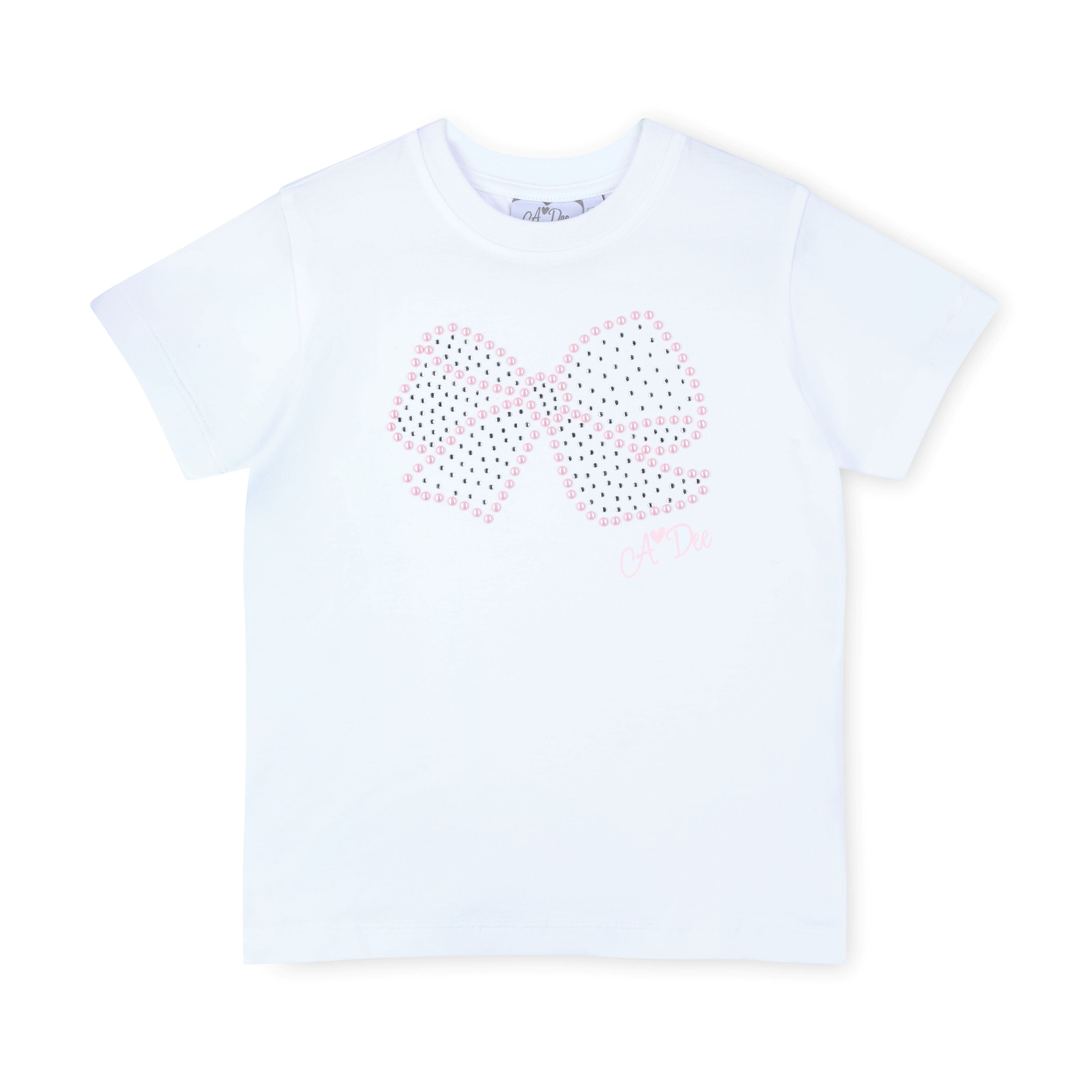 A DEE - Rose Bow-tique Chic Skort Set With Diamanté Bow - White