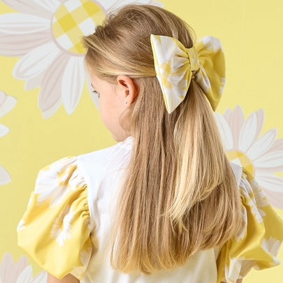 A DEE Delores Daisy Dreamer Print Bow Clip - Daisy Yellow