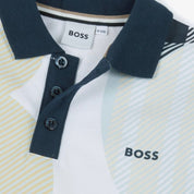 BOSS -  Pique Polo Shirt With Abstract Logo- White