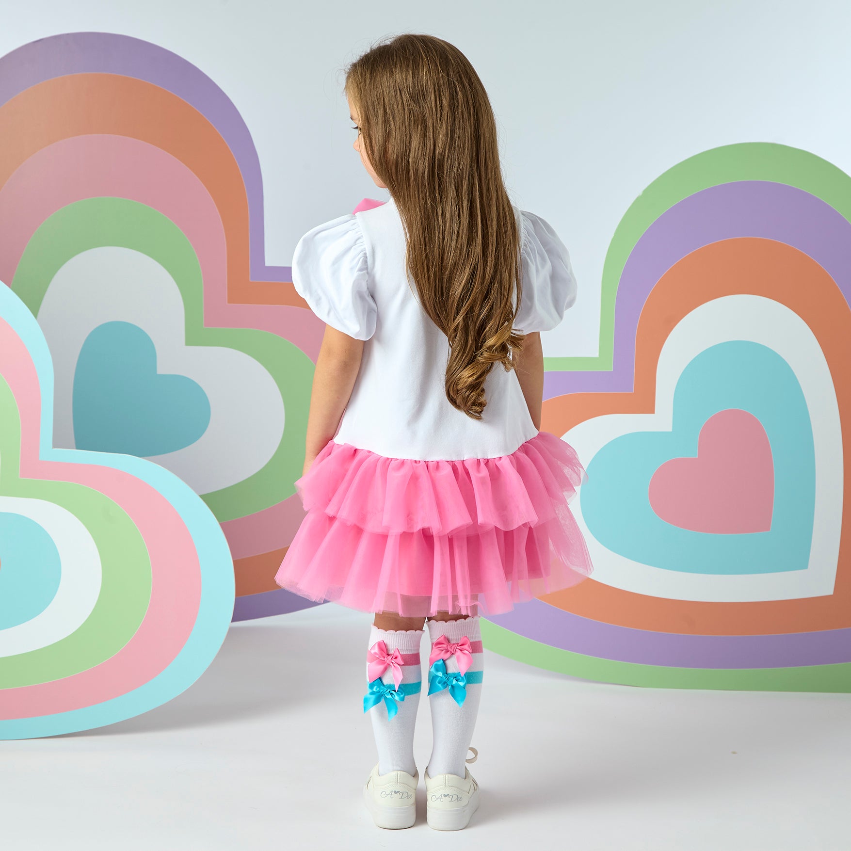 A DEE - Party Dress Pop Hearts Dress  - Pink Gloss