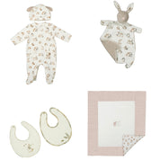 MAYORAL - Bunny Babygrow With Hat, Bibs, Blanket & Comforter - Natural