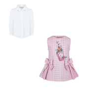 LAPIN HOUSE - Pop Corn Pinafore Set - Pink