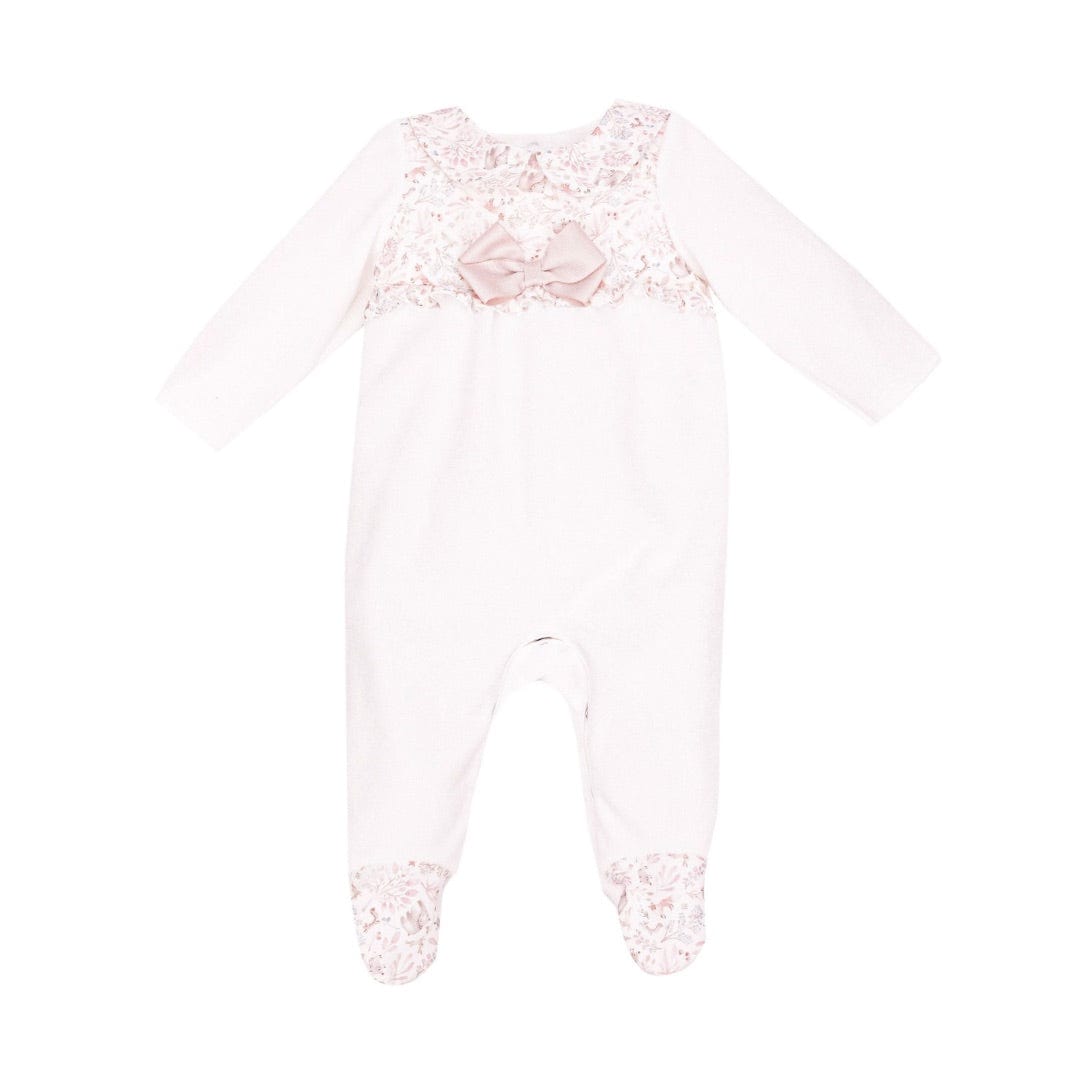 JAMIKS - Velour Forest Animal Babygrow - Pink