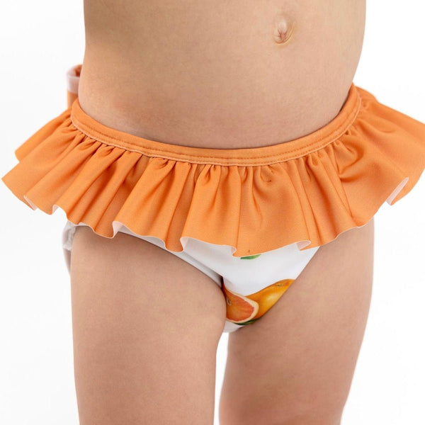 MEIA PATA - Oranges Print Bikini Bottoms - Orange