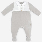 PAZ RODRIGUEZ - Velour Babygrow - Grey