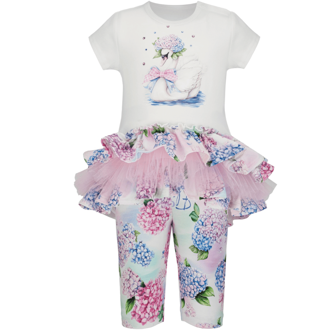 Daga - Pastel Bloom Swan Baby Set - White