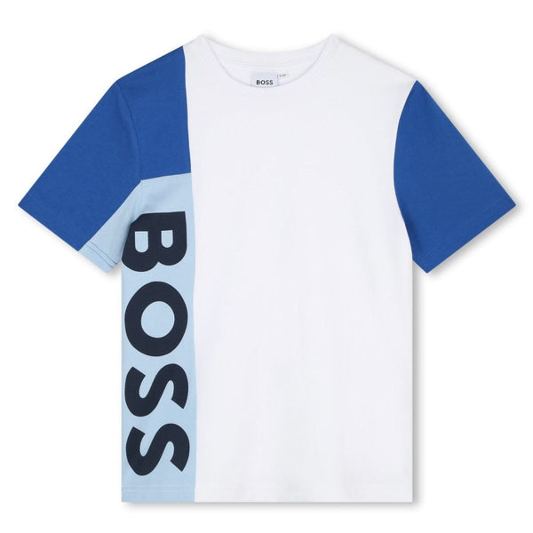 BOSS - Colour Block Logo T Shirt - White