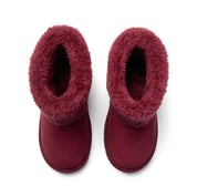 A DEE - Fluffie Fur Trimmed Boot - Deep Cherry