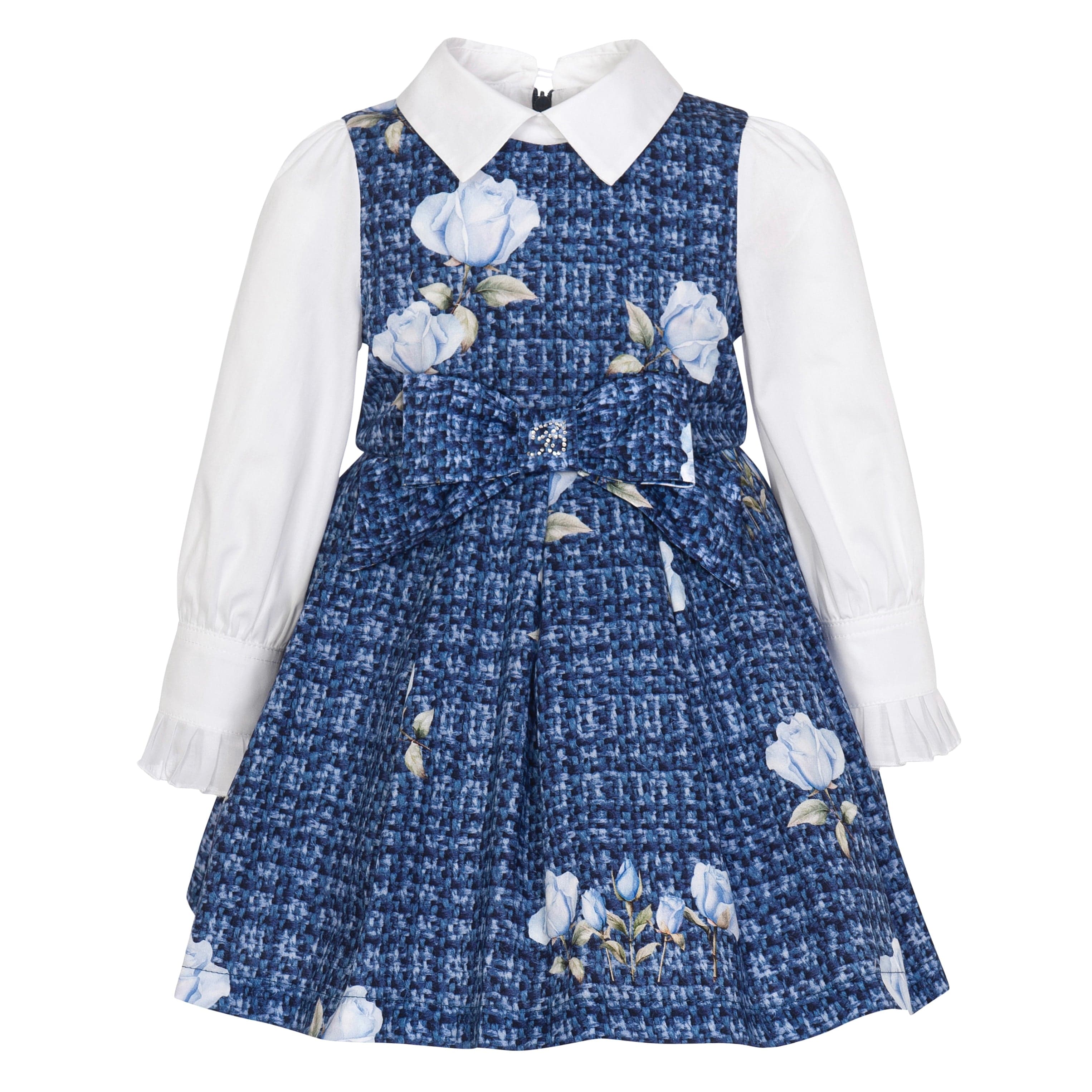 BALLOON CHIC - Rose Pinafore Dress - Blue