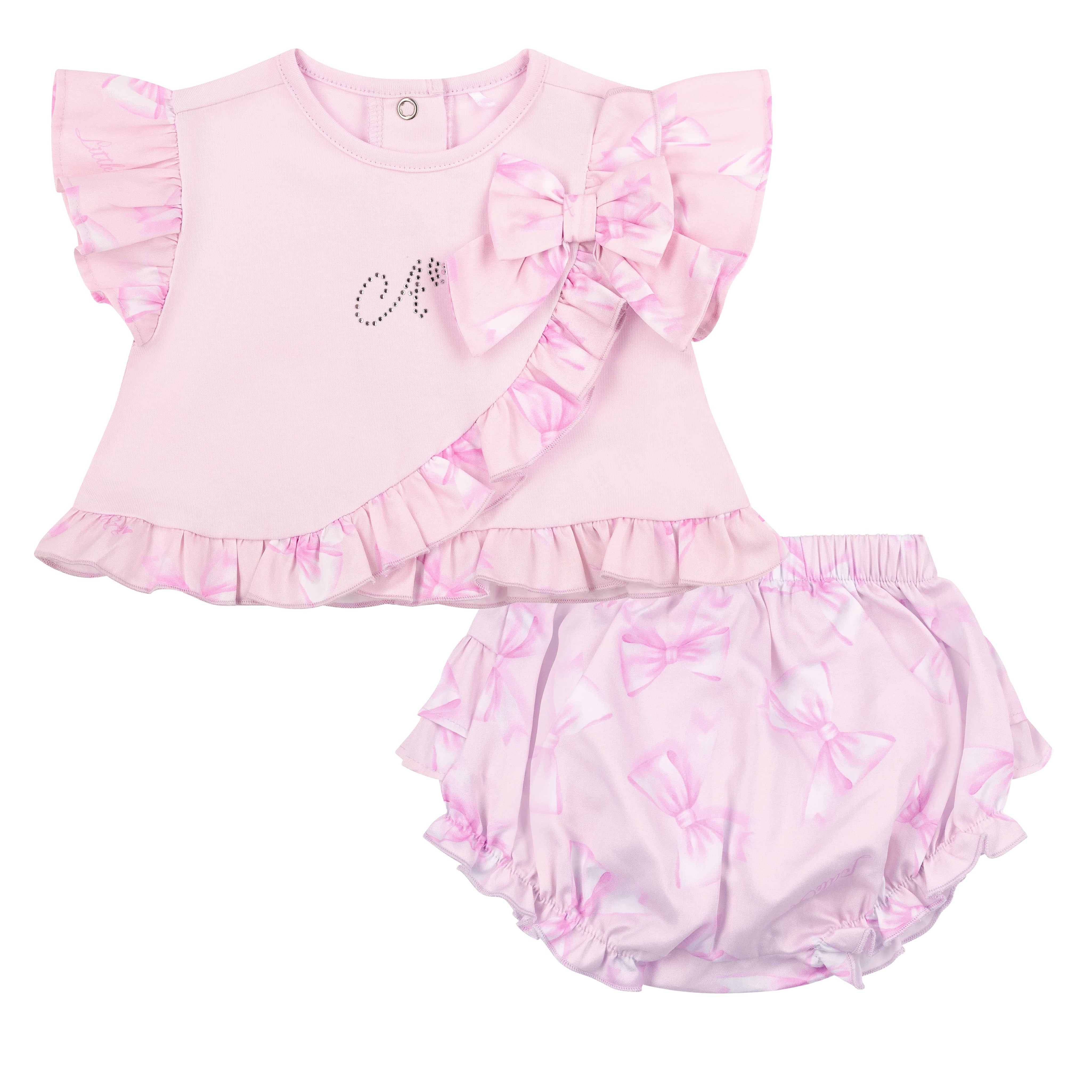 LITTLE A - Perfectly Pink Ocean Jam Pant Set - Pink Blossom