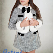 BABINE - Tweed Three Piece Skirt Set - Black