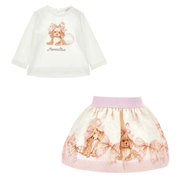 MONNALISA - Bebe Puppy Skirt Set - Pink