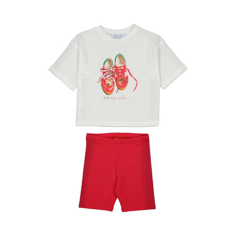 MAYORAL - Trainer Cycling Short Set - Poppy Red