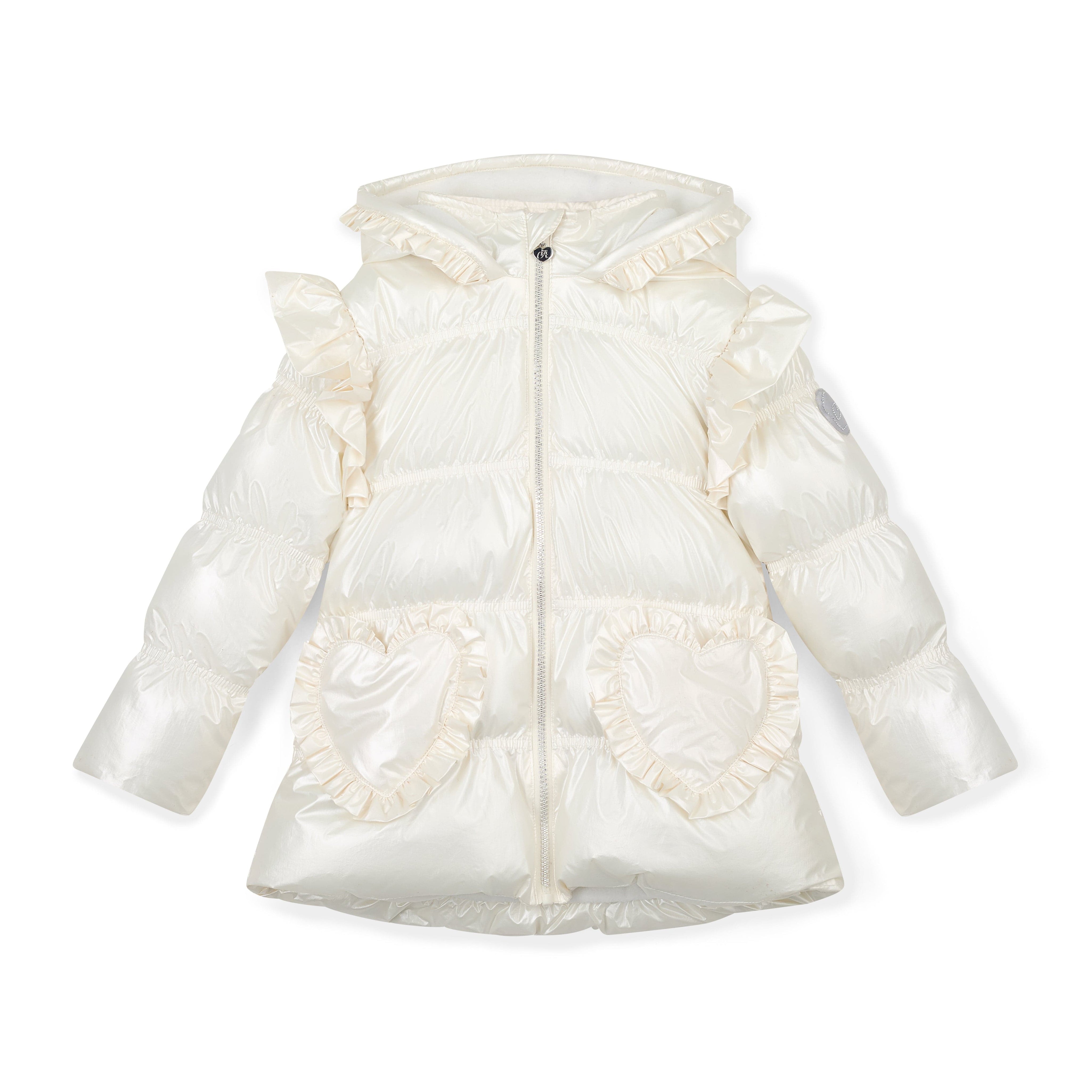 A DEE - Twilight Twirls Liliana Padded Jacket With Frill Heart Pockets - Snow White