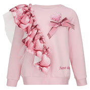 Daga - Love Storey Sweatshirt Two Piece Skirt Set - Pink