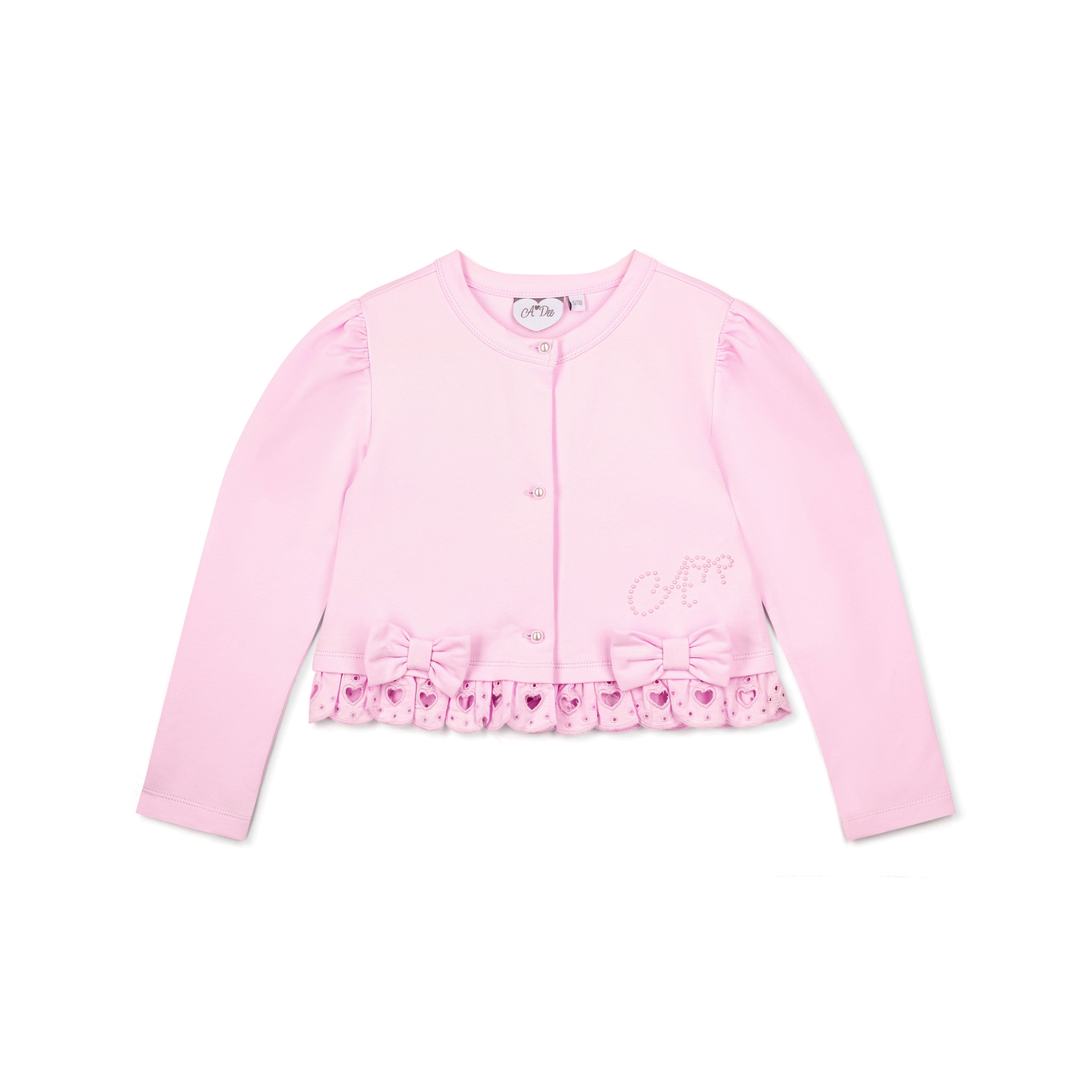 A DEE - Renee Bow-tique Chic Broderie Anglaise Cardi - Pink