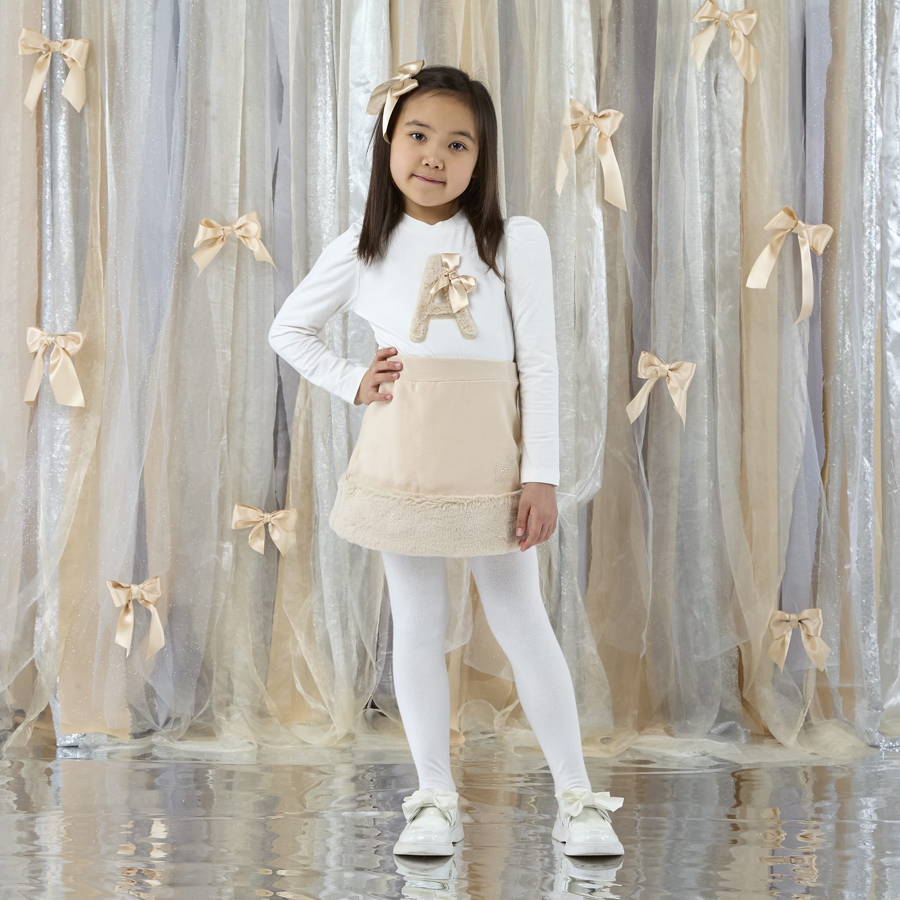 A DEE - Eau De A Dee Andrea Fur Skirt Set - Snow White