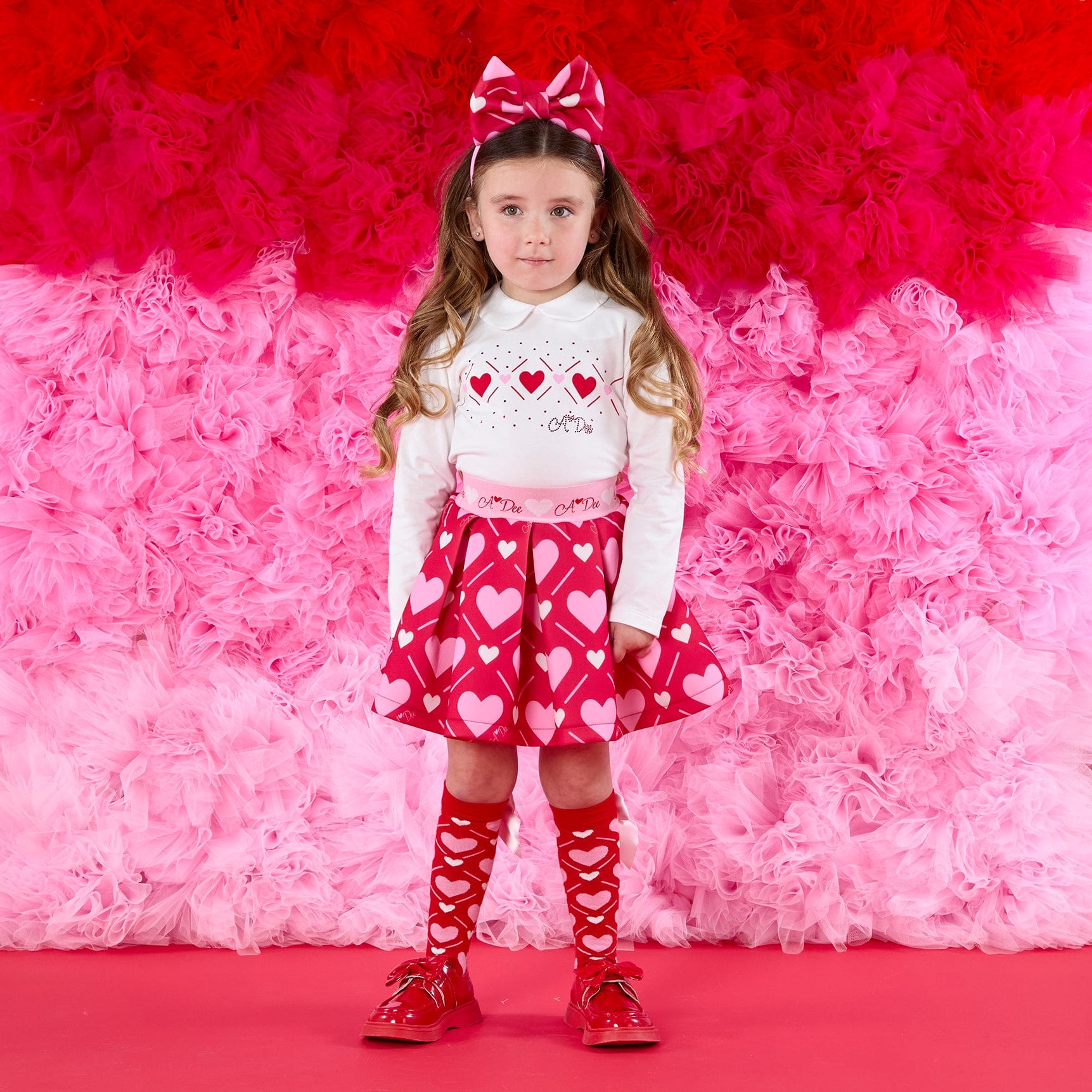 A DEE - Love Story Lyla Heart Print Skirt Set - Snow White