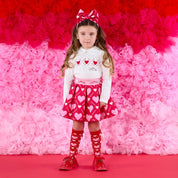 A DEE - Love Story Lyla Heart Print Skirt Set - Snow White