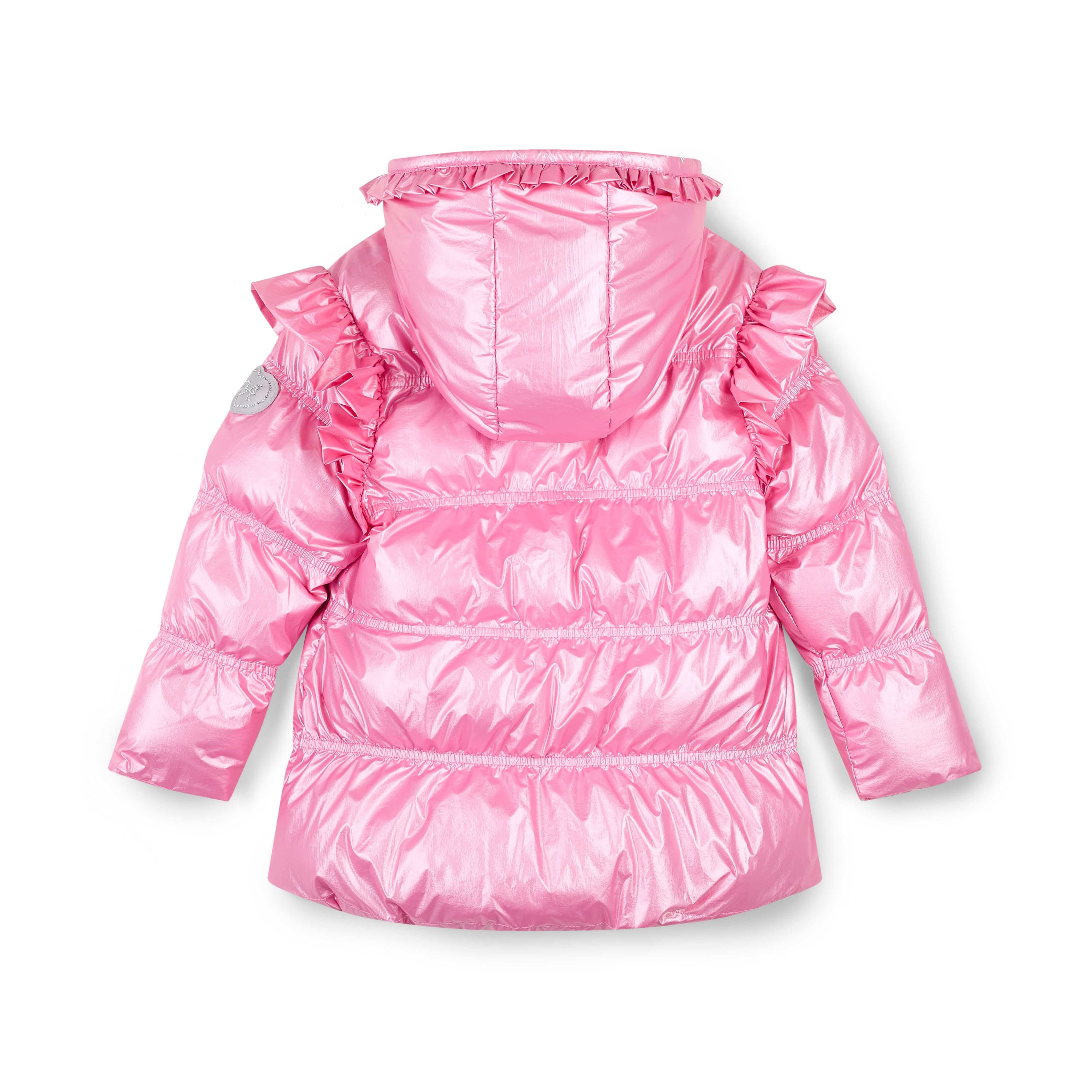 A DEE - Love Story Liliana Padded Jacket With Frill Heart Pockets - Peony Pink