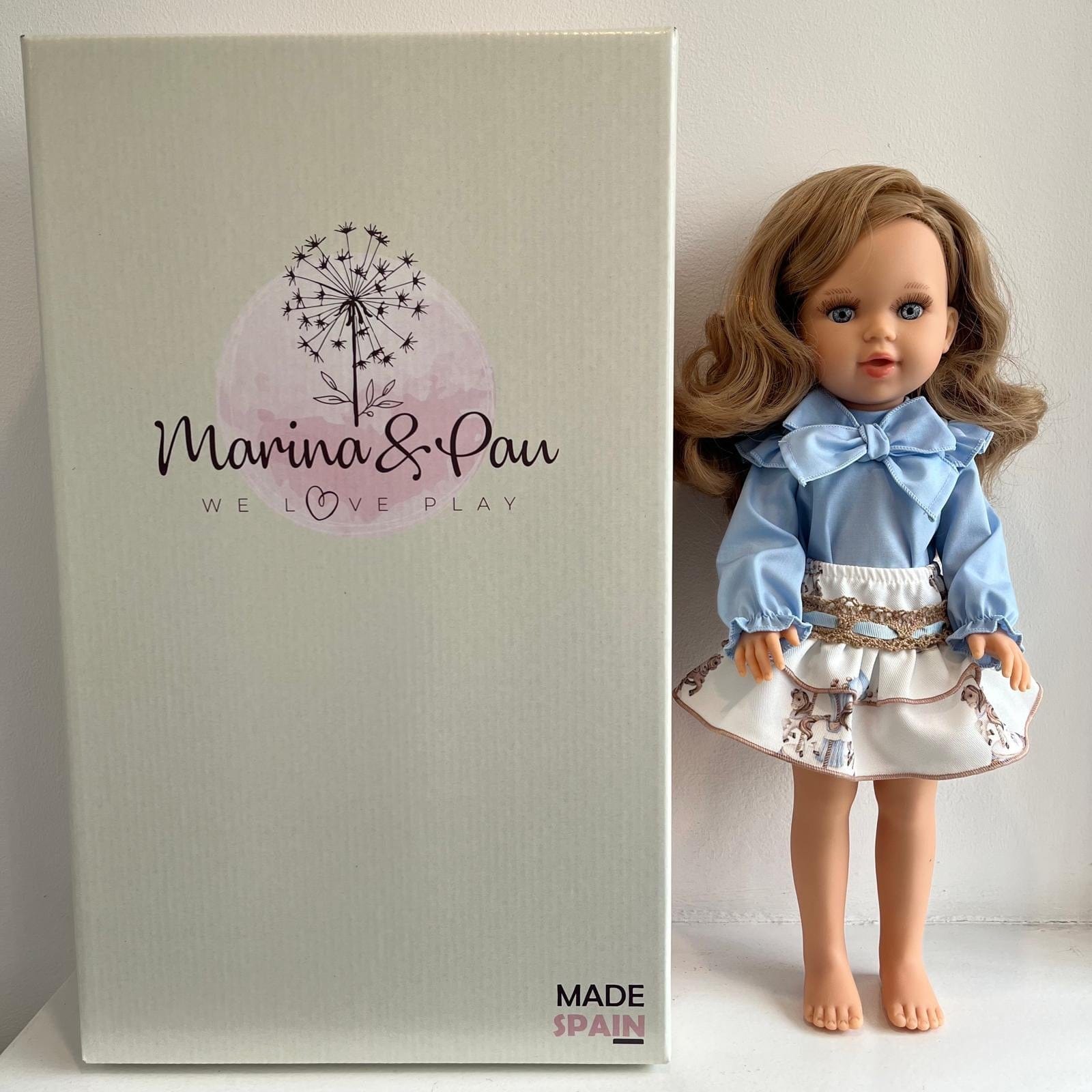 BABINE - Doll Blonde Hair Carousel Skirt Set - Blue