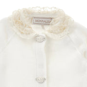 MONNALISA - Rose Bud & Lace Babygrow - Ivory