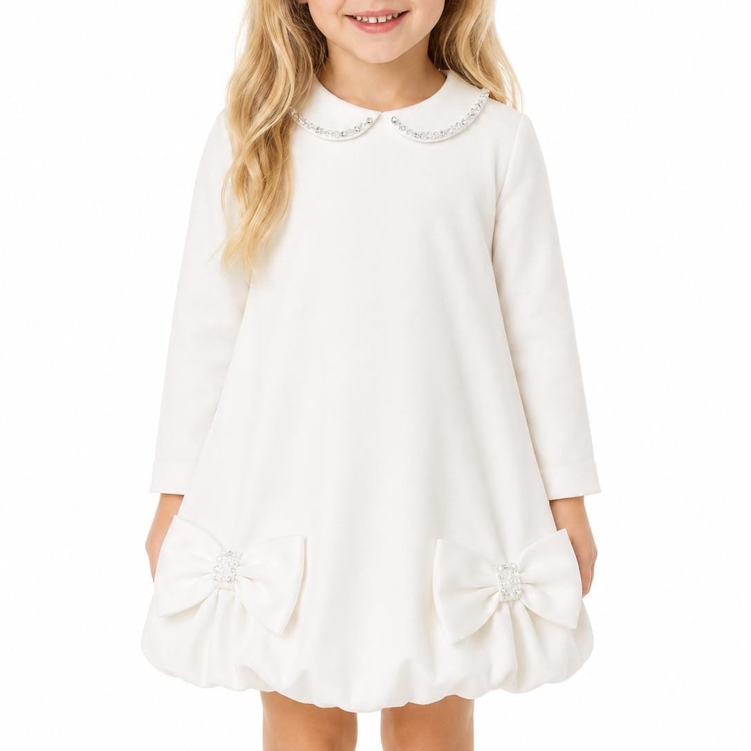 Bimbalo - Puffball Bow Dress - Cream