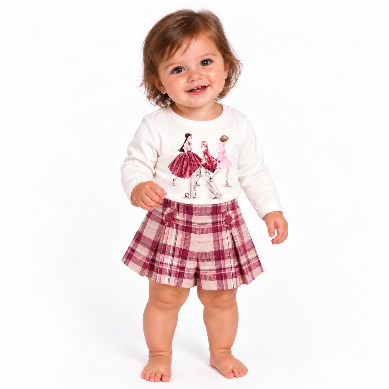MAYORAL - Plaid Short Set - Raspberry