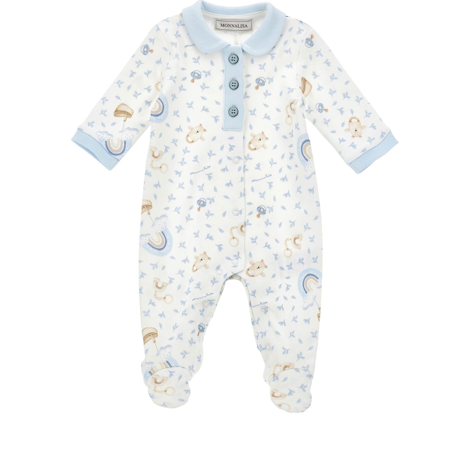 MONNALISA - Bear Babygrow - Blue