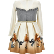 MONNALISA - Lady & The Tramp Belted Dress - Cream