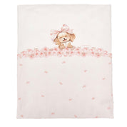 MONNALISA - Rose & Bow Puppy Blanket- Pink