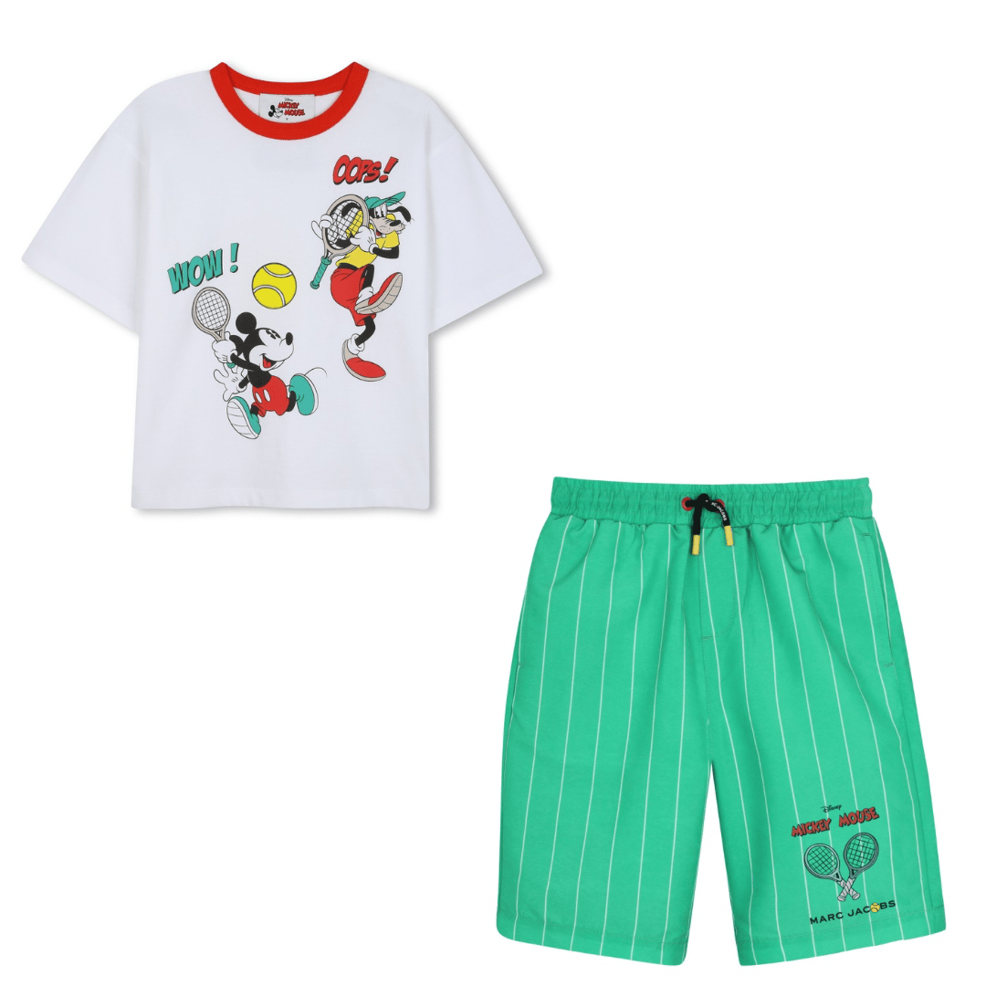 MARC JACOBS- Mickey Mouse Collab T-Shirt & Swim Short - Green