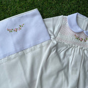 Piccola Speranza -Peter Pan collar Embroidered Baby Layette Three Piece Set- Cream