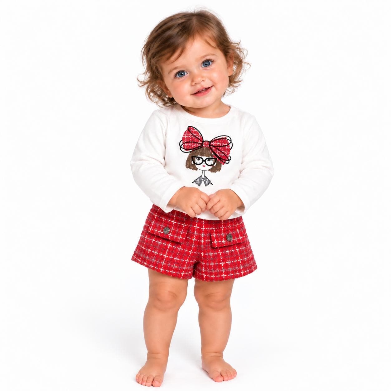 MAYORAL - Tweed Short Set - Raspberry