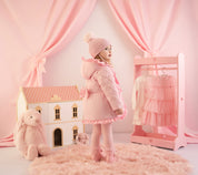 LITTLE A - Cute As A Cupcake Kaia Heart Embroidery Puff Hooded Jacket - Pink Fairy