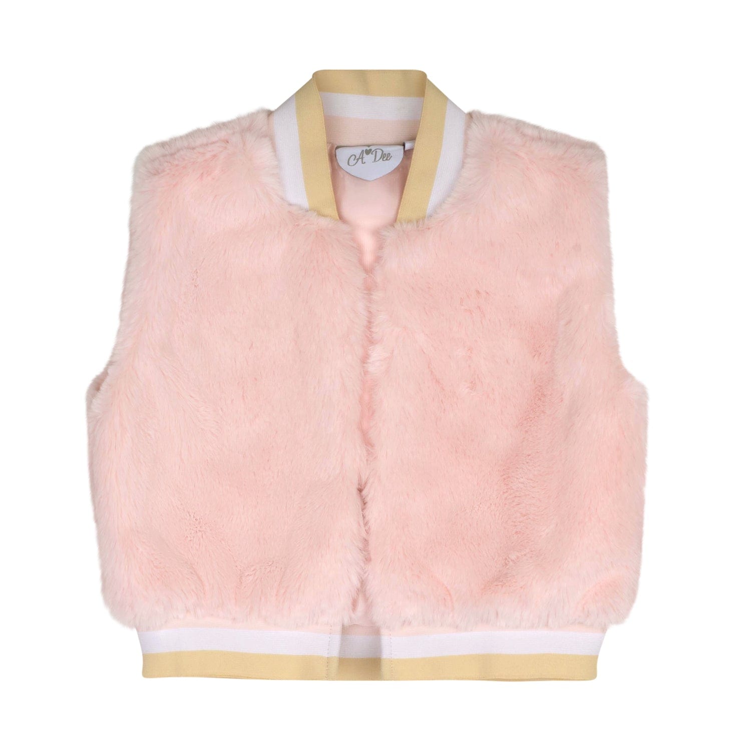 A DEE - Abstract Teddy Sisi Faux Fur Skirt & Gilet Set - Baby Pink