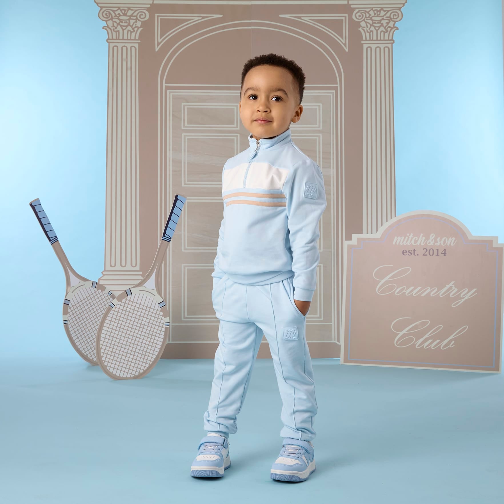MITCH & SON - Classic Collection Travis - Knitted Tracksuit - Sky Blue