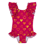 A DEE -  Dori Bold Hearts Print Swimsuit - Hot Pink